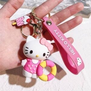 Hello Kitty Pink Summer Fun Charm Keychain